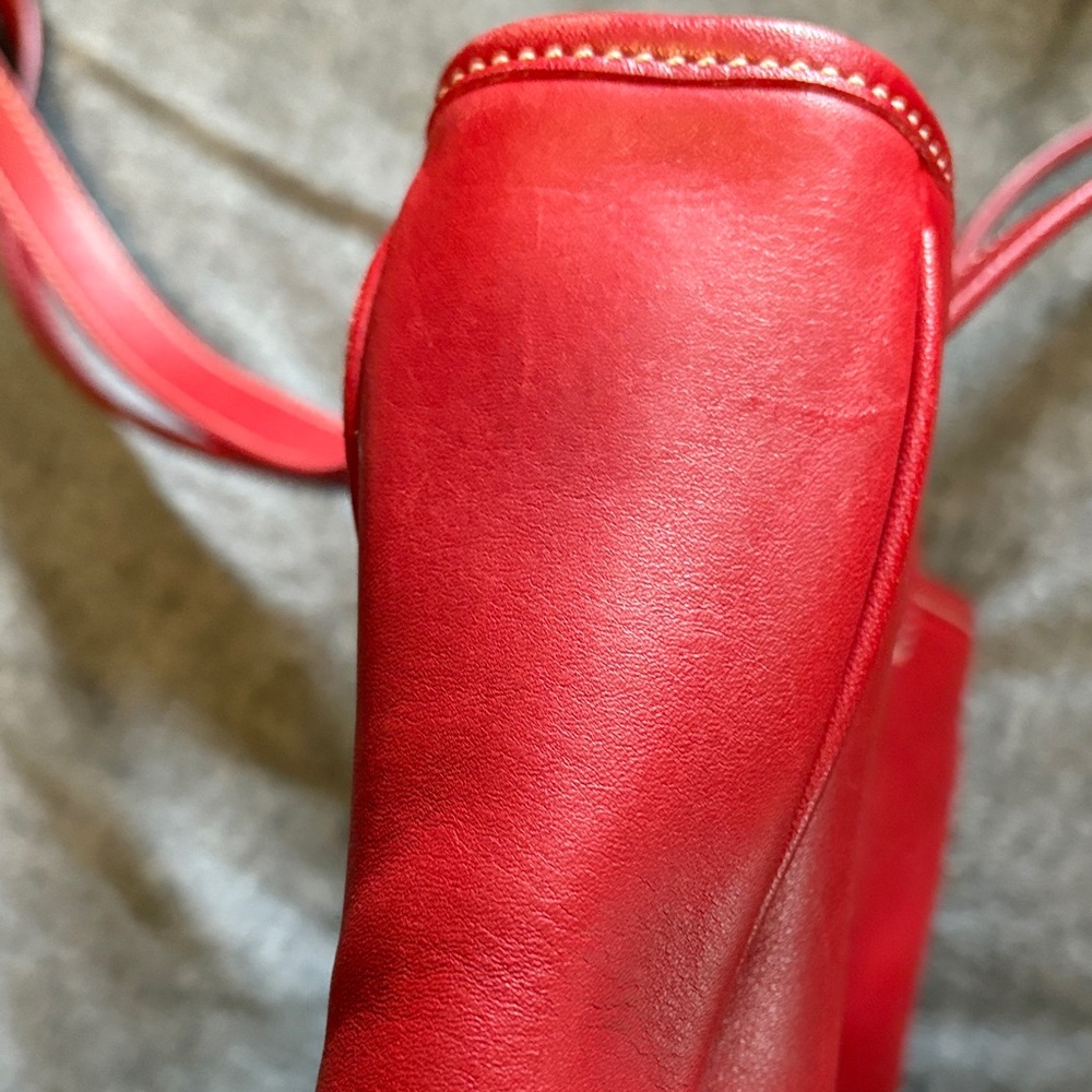 Coach Red Leather Tote Bag - Picture 7 of 16